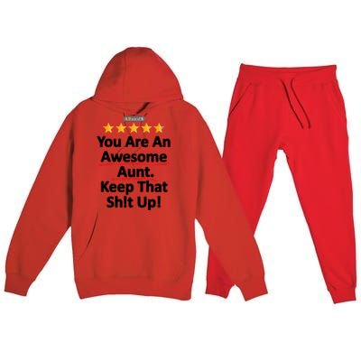 Awesome Aunt Funny Auntie Gift Idea Premium Hooded Sweatsuit Set