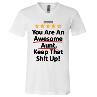 Awesome Aunt Funny Auntie Gift Idea V-Neck T-Shirt