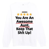 Awesome Aunt Funny Auntie Gift Idea Premium Crewneck Sweatshirt