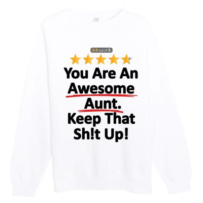 Awesome Aunt Funny Auntie Gift Idea Premium Crewneck Sweatshirt