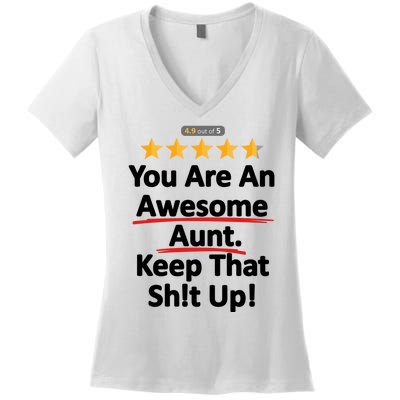 Awesome Aunt Funny Auntie Gift Idea Women's V-Neck T-Shirt