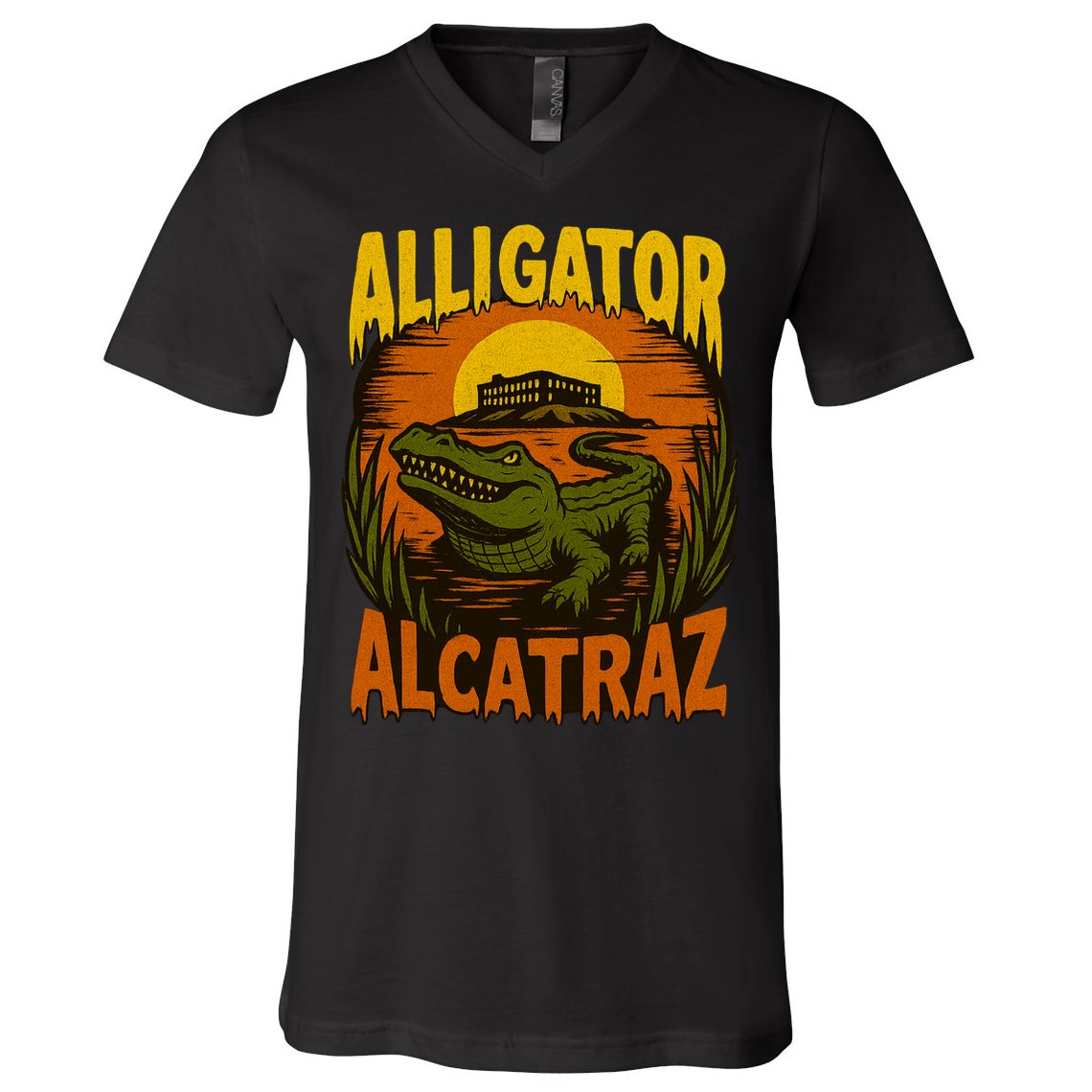 Alligator Alcatraz Funny Meme Gator  V-Neck T-Shirt