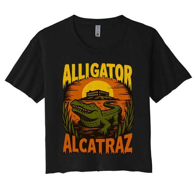Alligator Alcatraz Funny Meme Gator  Women's Crop Top Tee