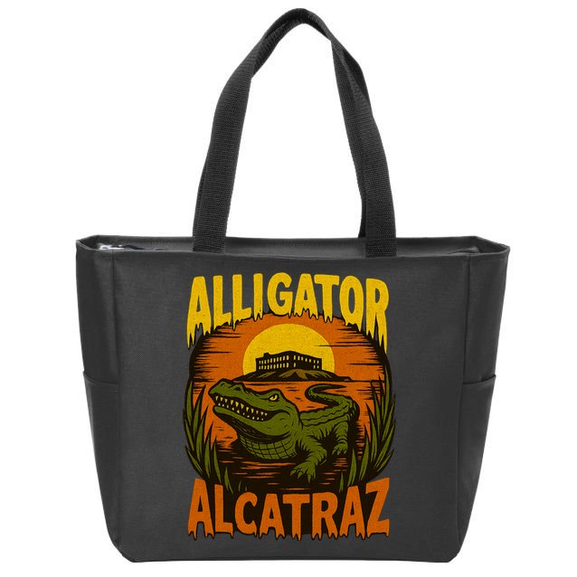 Alligator Alcatraz Funny Meme Gator  Zip Tote Bag