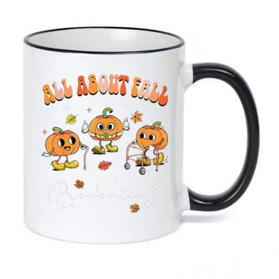 All About Fall Prevention Physical Therapy Funny Pumpkin Gift 11oz Black Color Changing Mug