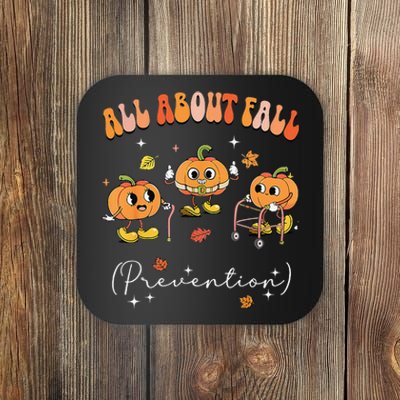 All About Fall Prevention Physical Therapy Funny Pumpkin Gift Coaster