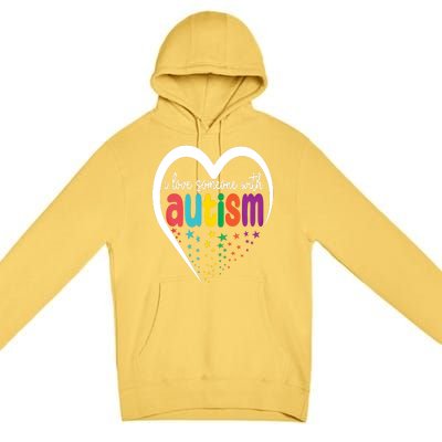 Autism Awareness Funny Gift I Love Someone With Autism Funny Gift Premium Pullover Hoodie