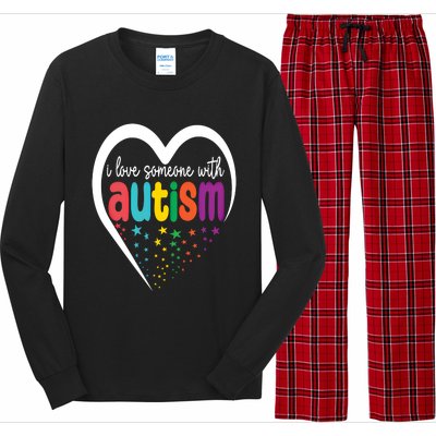 Autism Awareness Funny Gift I Love Someone With Autism Funny Gift Long Sleeve Pajama Set