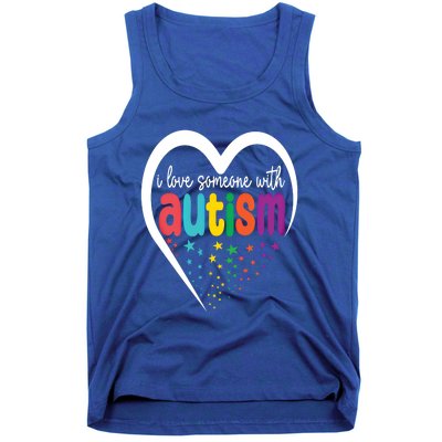 Autism Awareness Funny Gift I Love Someone With Autism Funny Gift Tank Top