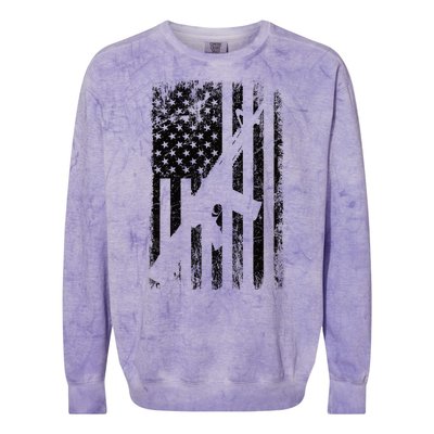 AR15 American Flag Colorblast Crewneck Sweatshirt