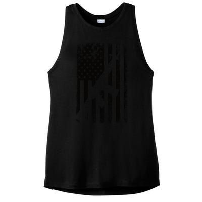 AR15 American Flag Ladies PosiCharge Tri-Blend Wicking Tank