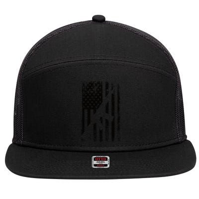 AR15 American Flag 7 Panel Mesh Trucker Snapback Hat