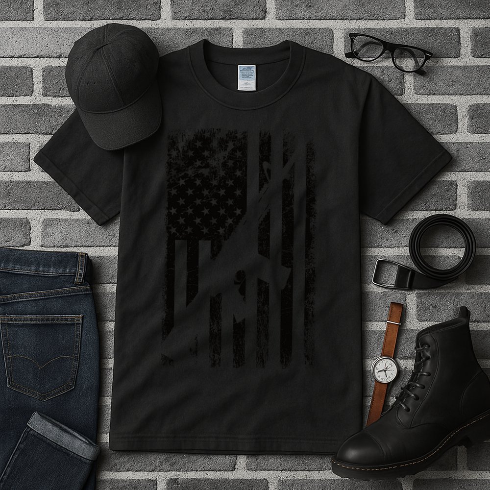 AR15 American Flag Tall T-Shirt