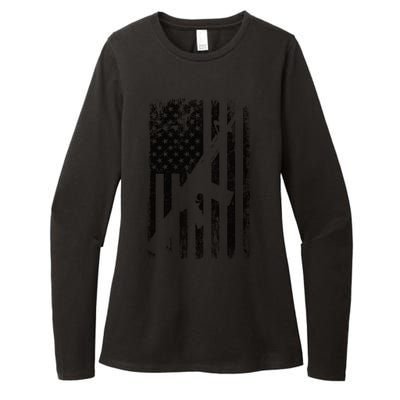 AR15 American Flag Womens CVC Long Sleeve Shirt