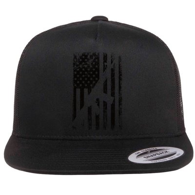 AR15 American Flag Flat Bill Trucker Hat
