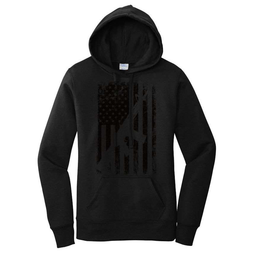 AR15 American Flag Women's Pullover Hoodie