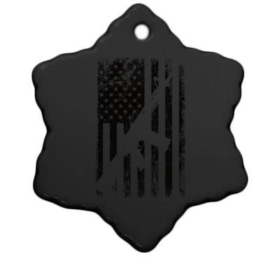 AR15 American Flag Ceramic Star Ornament