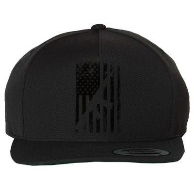 AR15 American Flag Wool Snapback Cap