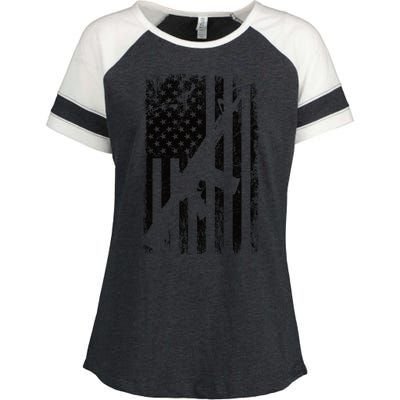 AR15 American Flag Enza Ladies Jersey Colorblock Tee