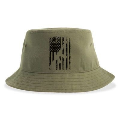 AR15 American Flag Sustainable Bucket Hat