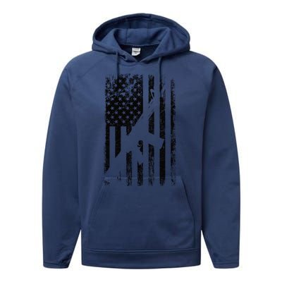 AR15 American Flag Performance Fleece Hoodie