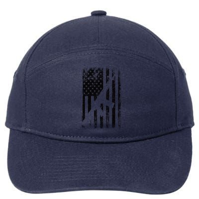 AR15 American Flag 7-Panel Snapback Hat