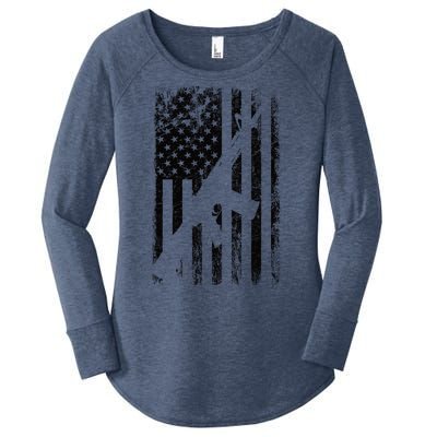 AR15 American Flag Women's Perfect Tri Tunic Long Sleeve Shirt