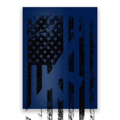 AR15 American Flag Poster