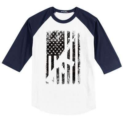 AR15 American Flag Baseball Sleeve Shirt