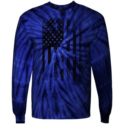 AR15 American Flag Tie-Dye Long Sleeve Shirt