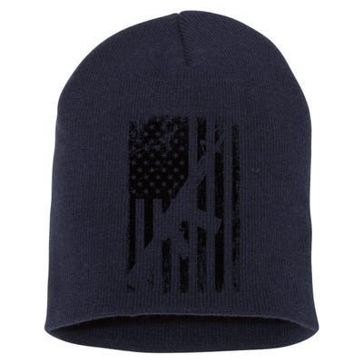 AR15 American Flag Short Acrylic Beanie