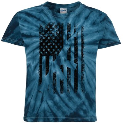 AR15 American Flag Kids Tie-Dye T-Shirt