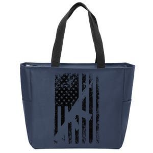 AR15 American Flag Zip Tote Bag