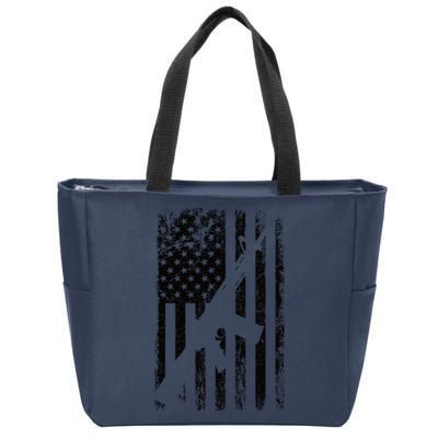 AR15 American Flag Zip Tote Bag