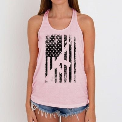 AR15 American Flag Women's Knotted Racerback Tank