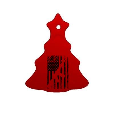 AR15 American Flag Ceramic Tree Ornament