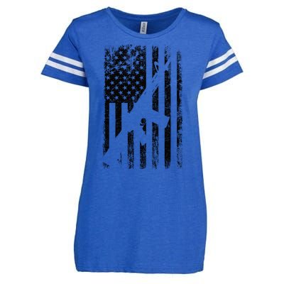 AR15 American Flag Enza Ladies Jersey Football T-Shirt