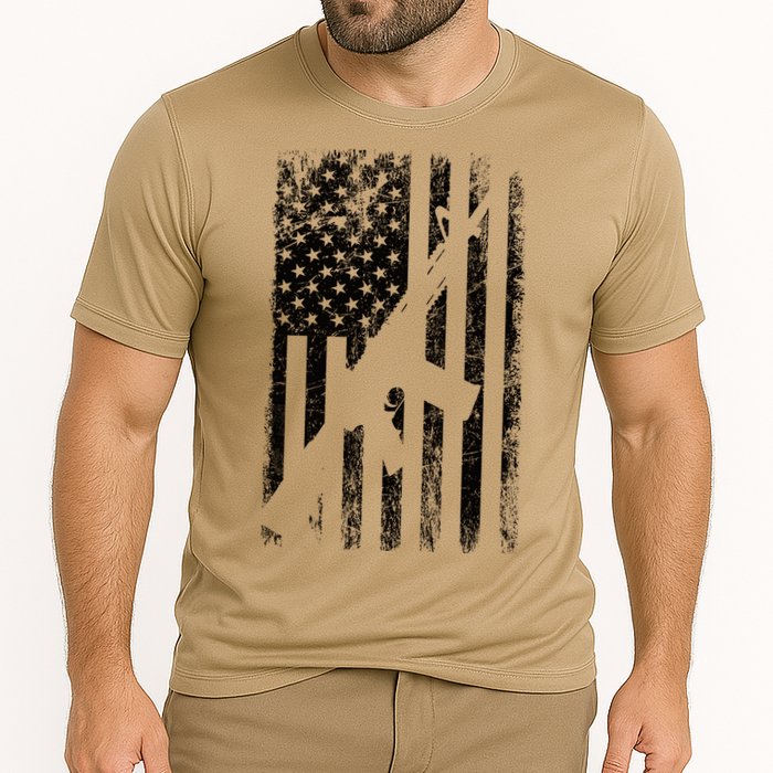 AR15 American Flag Cooling Performance Crew T-Shirt