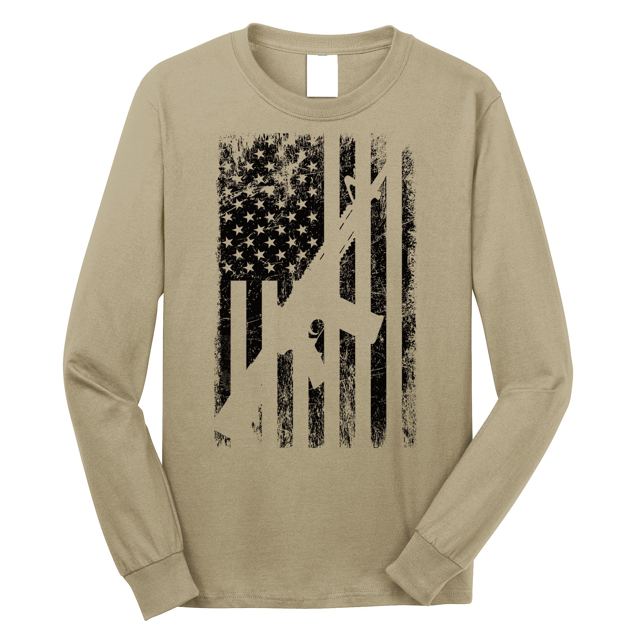 AR15 American Flag Long Sleeve Shirt