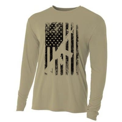 AR15 American Flag Cooling Performance Long Sleeve Crew