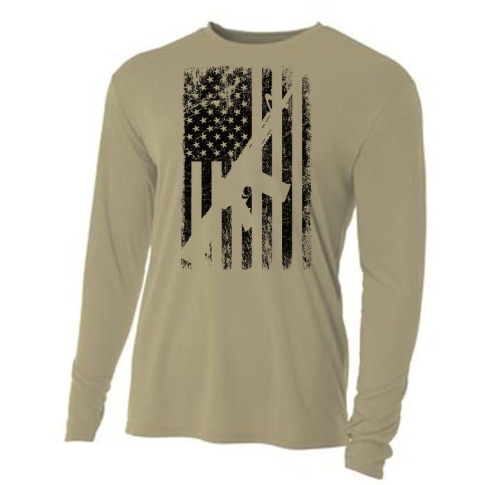 AR15 American Flag Cooling Performance Long Sleeve Crew