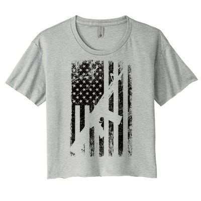 AR15 American Flag Women's Crop Top Tee