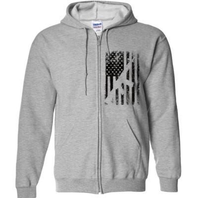 AR15 American Flag Full Zip Hoodie