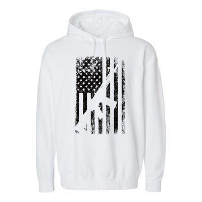 AR15 American Flag Garment-Dyed Fleece Hoodie