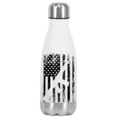 AR15 American Flag Stainless Steel Insulated Water Bottle