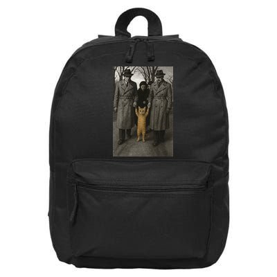 Agent-Captured Alien Funny UFO Cat Conspiracy Parody 16 in Basic Backpack