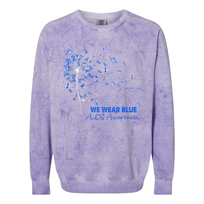 ALS Awareness Faith Hope Love Dandelion Colorblast Crewneck Sweatshirt