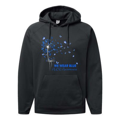 ALS Awareness Faith Hope Love Dandelion Performance Fleece Hoodie