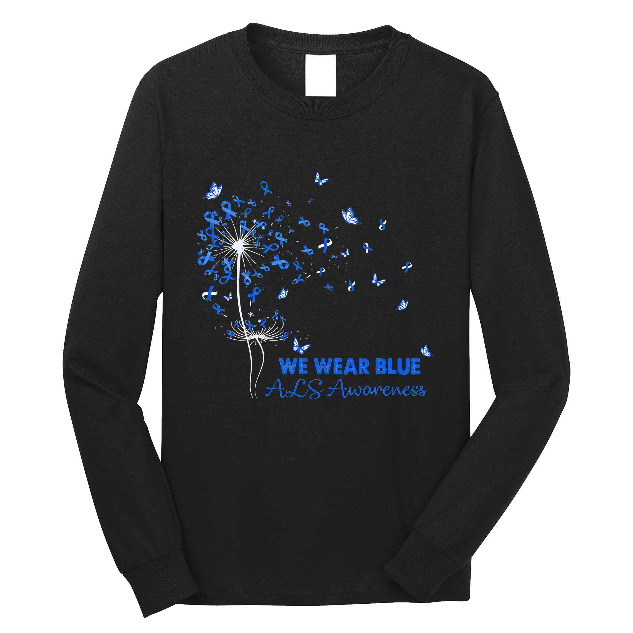 ALS Awareness Faith Hope Love Dandelion Long Sleeve Shirt