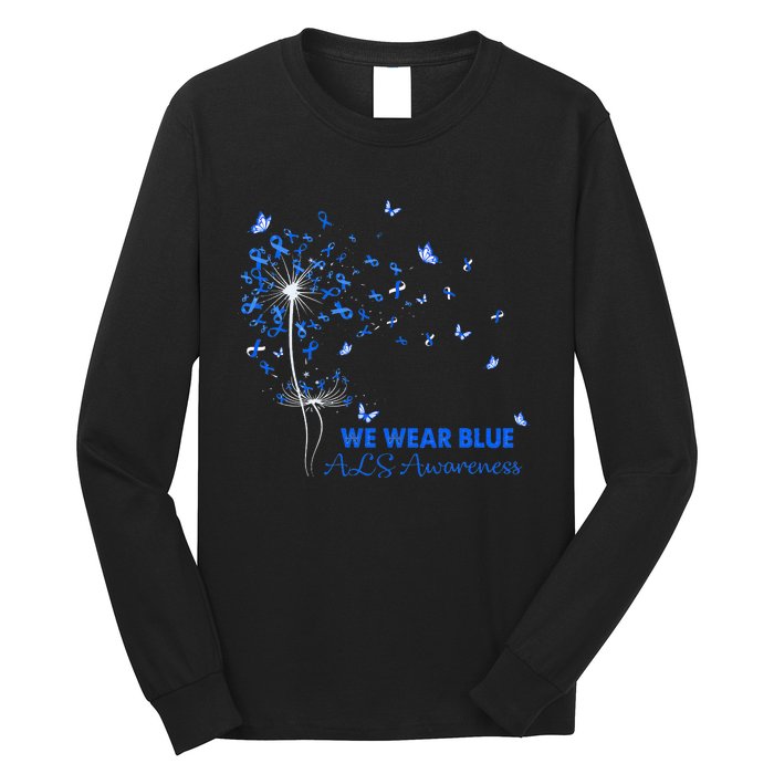 ALS Awareness Faith Hope Love Dandelion Long Sleeve Shirt